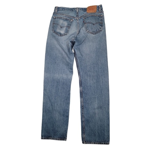 Vintage 1991 Levis 501 Made in USA Light Wash Blank Tab Straight Leg Jeans 32x32